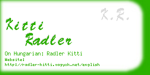 kitti radler business card